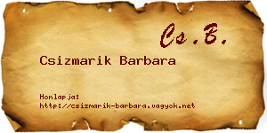 Csizmarik Barbara névjegykártya