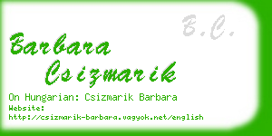 barbara csizmarik business card